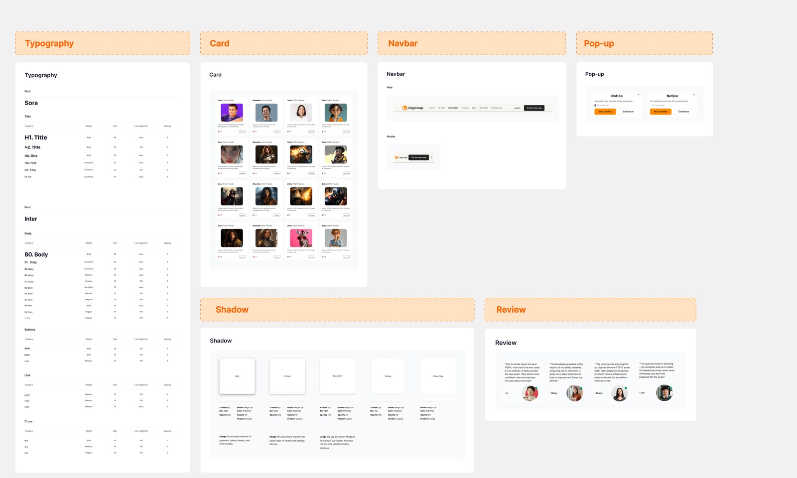 LingoLeap color and token groups