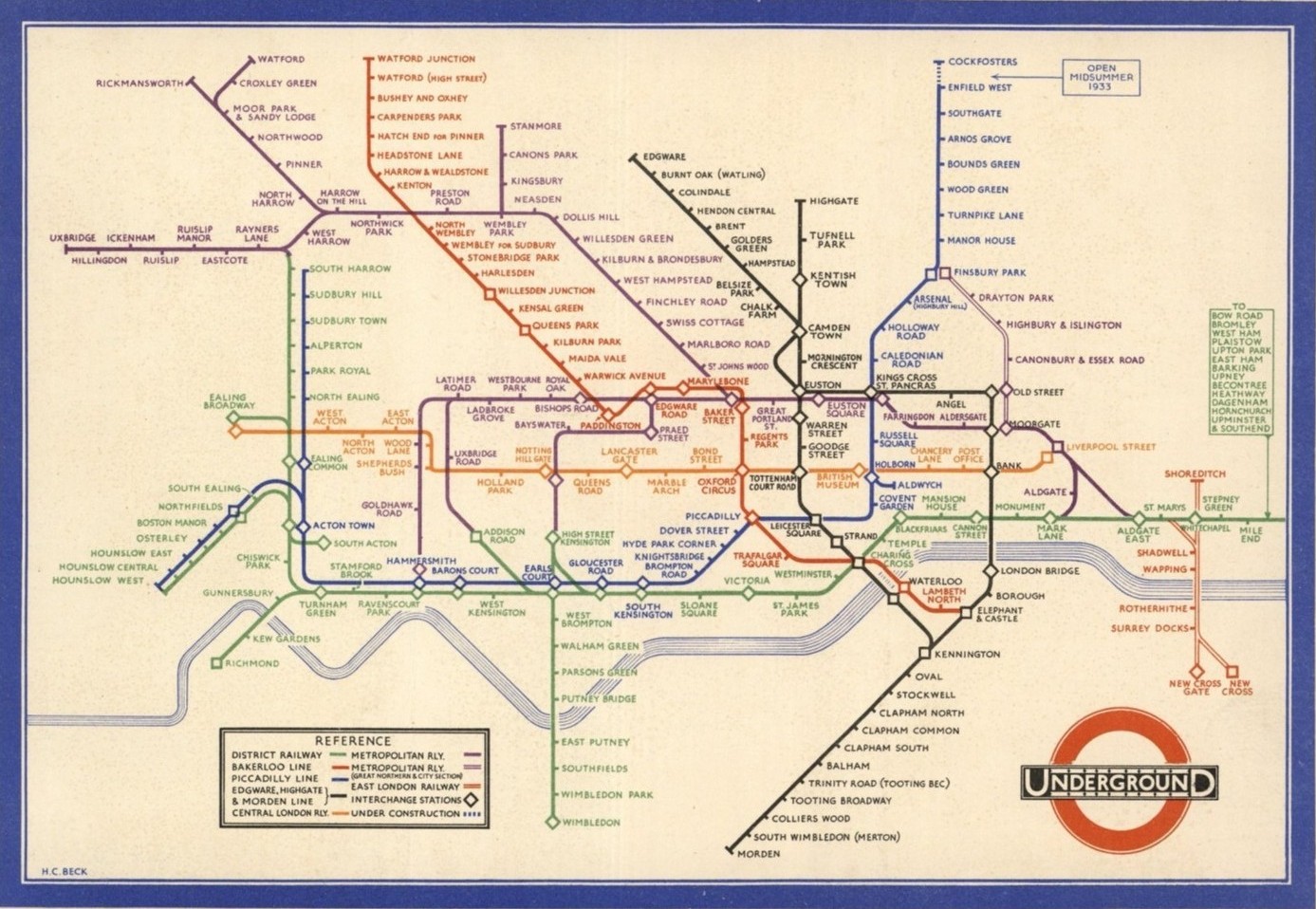 Harry Beck's London Underground diagram of 1933